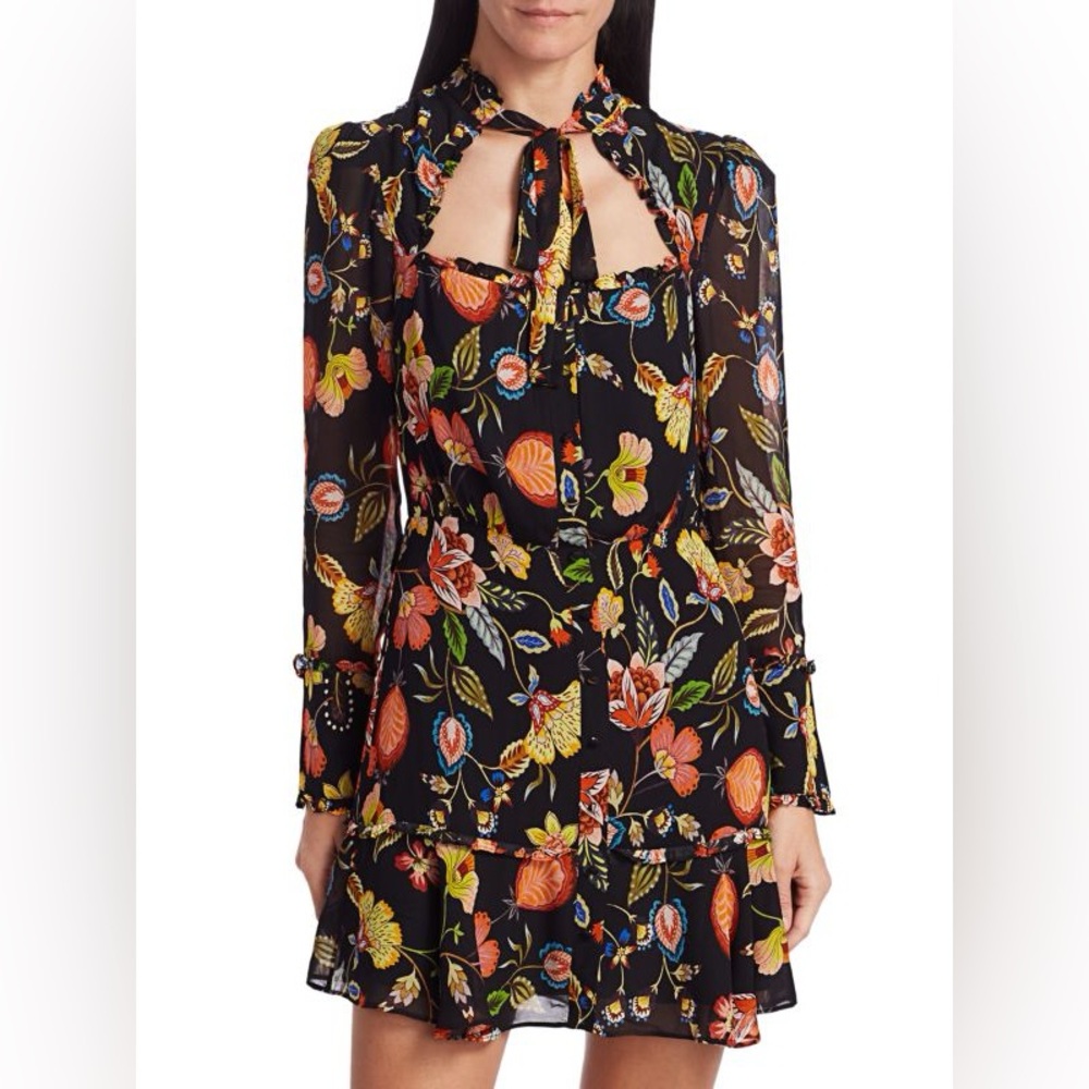 ALEXIS Morgana Floral Cutout Mini Dress